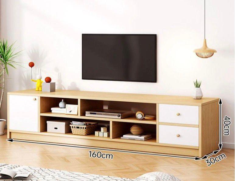 Meuble TV Moderne 160 cm avec Rangements & Tiroirs – Design en Bois