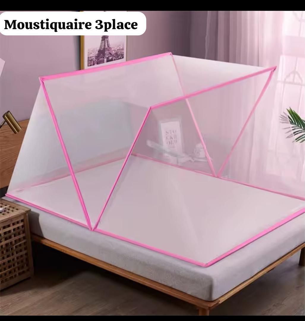 Moustiquaire pliable et portative double lit 3 places