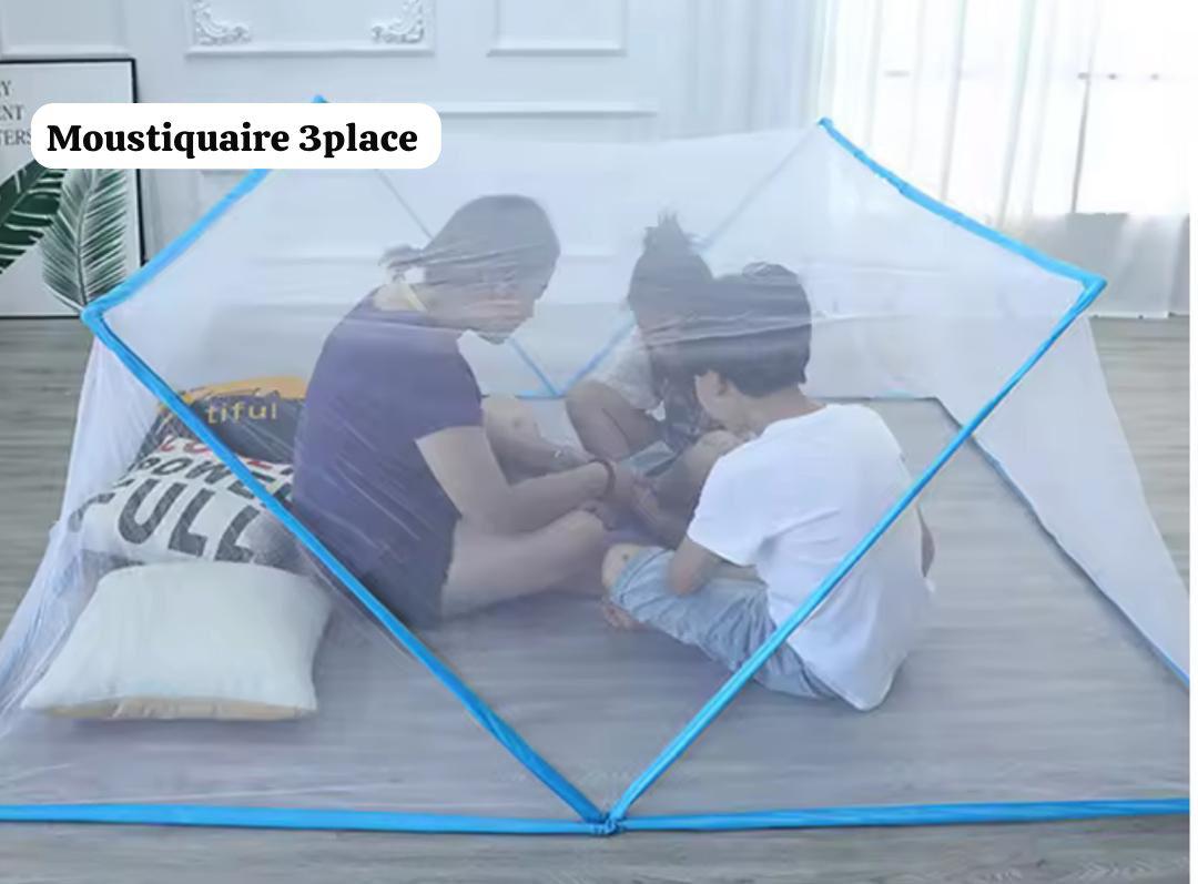 Moustiquaire pliable et portative double lit 3 places