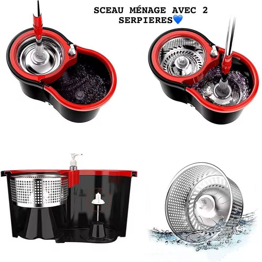 Sceau a ménage serpillière rotatif a 360°