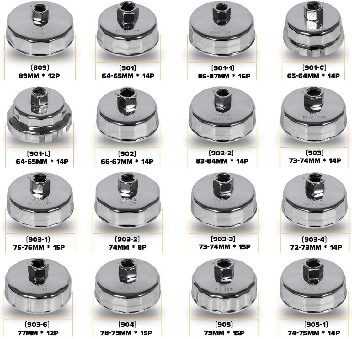 Coffret 31 Pièces Démonte-Filtres à Huile Universel avec Étui de Rangement