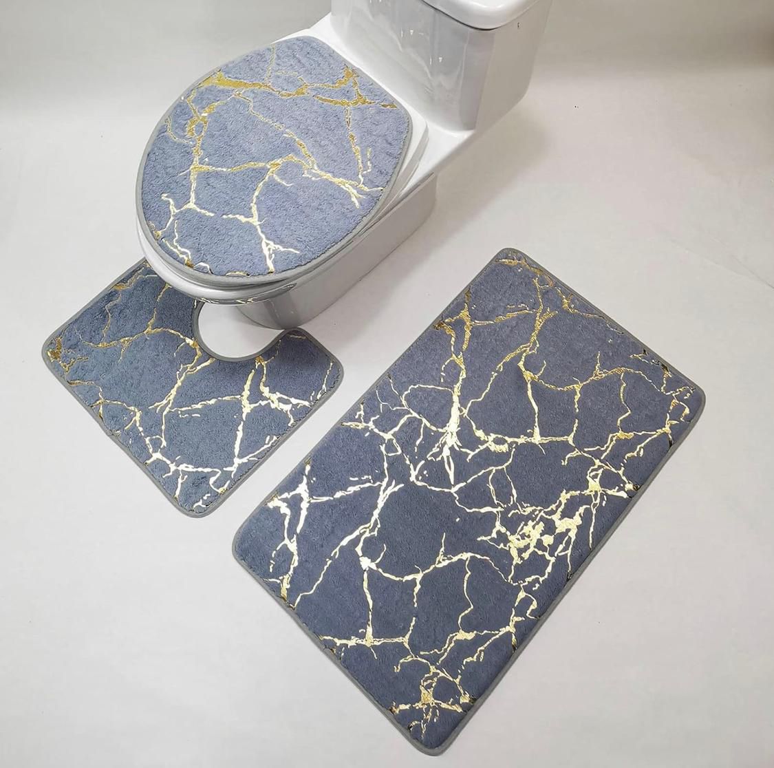 🚽 Ensemble 3 Tapis de Toilette & Salle de Bain – Ultra Doux et Antidérapant