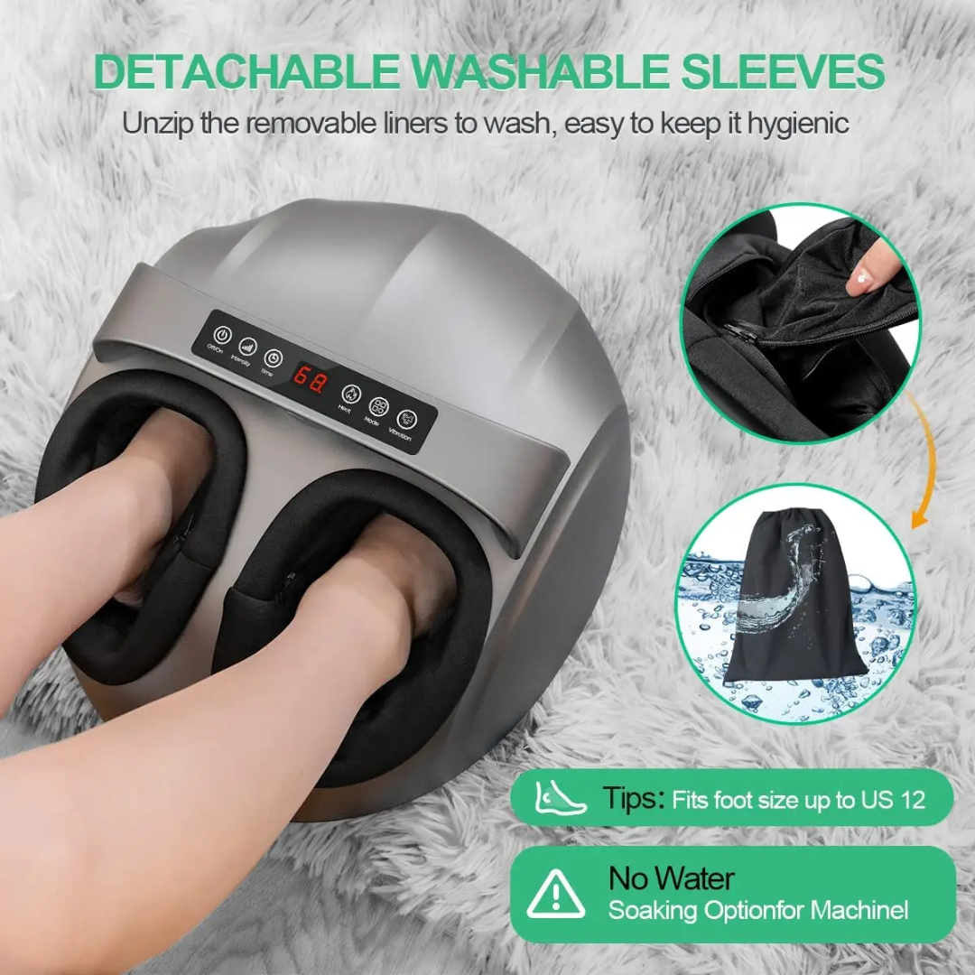 Massageur de Pieds Électrique – Manchons Lavables & Hygiéniques