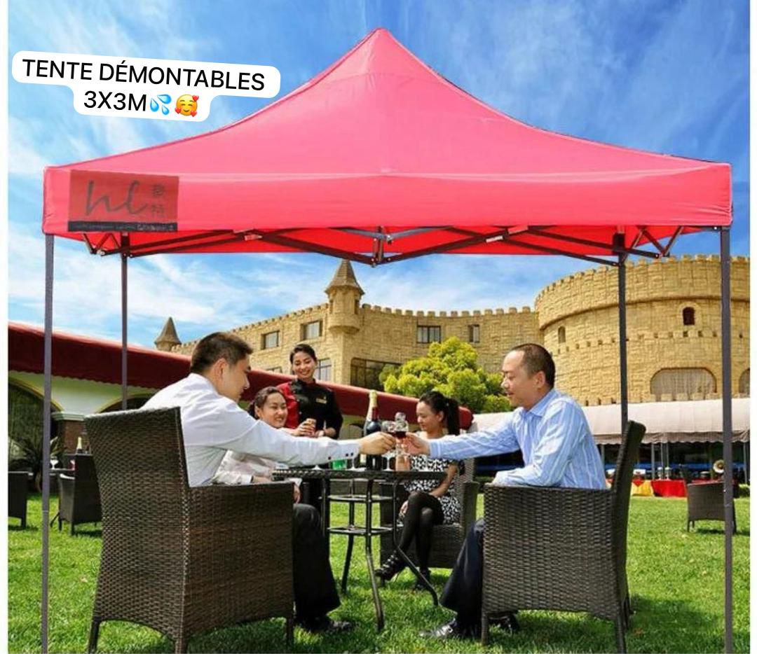 Tente Démontable 3m x 3m – Imperméable & Facile à Installer