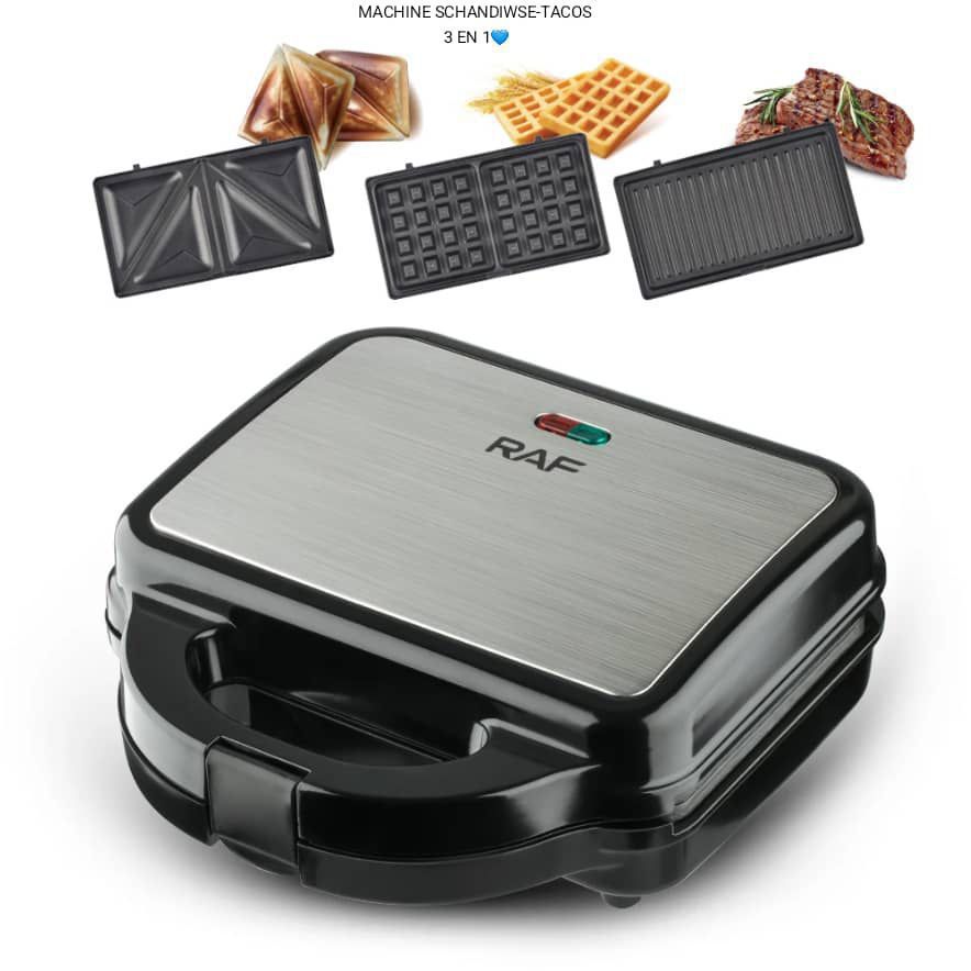 Sandwich Maker 3 en 1 – Grill, Gaufrier & Appareil à Paninis