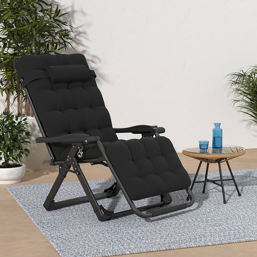 Fauteuil Relax Pliable Haut Confort – Dossier Réglable et Coussin Épais