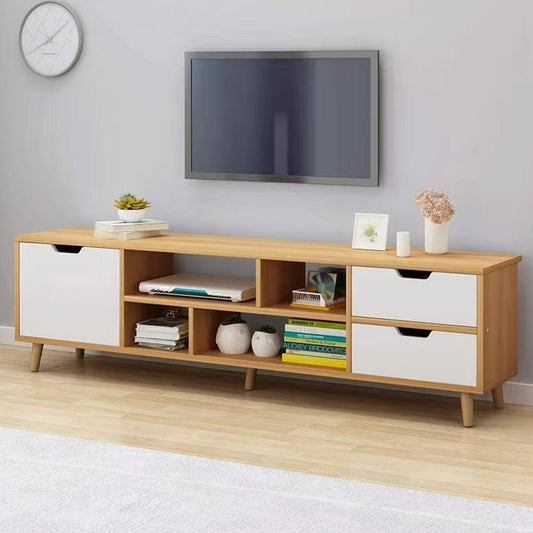 Meuble TV Scandinave Moderne – Bois & Blanc (Design Minimaliste)