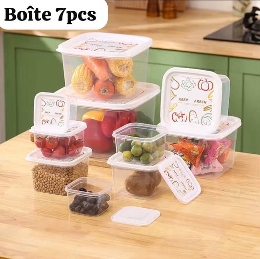 Boîte de Conservation Alimentaire 7 Pièces – Hermétique & Réutilisable