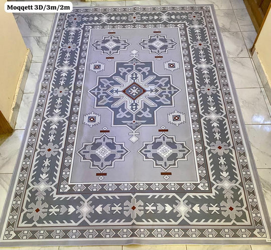 Tapis Moquette 3D Moderne – 3m x 2m | Style Oriental Élégant