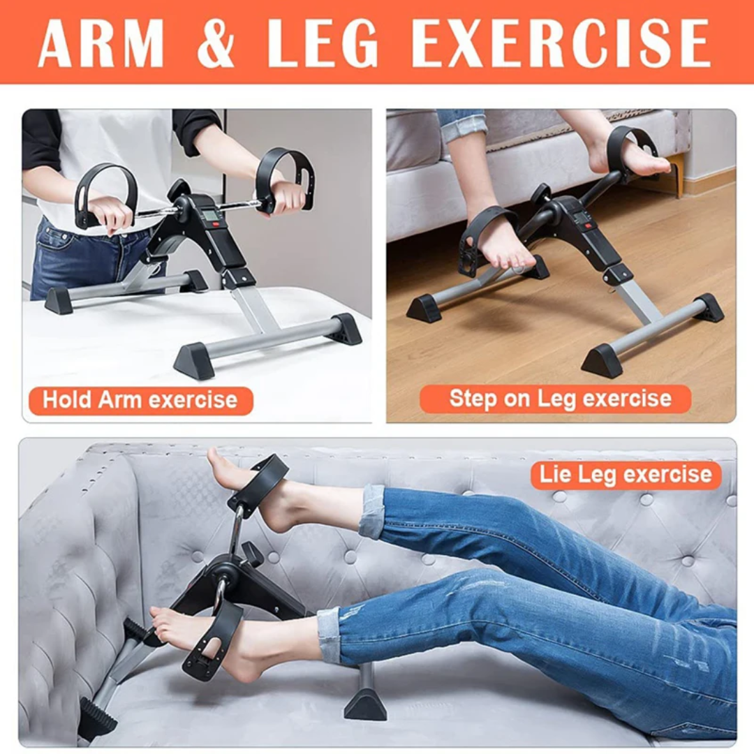 Mini vélo d’appartement pliable avec écran LCD – Entraînement bras et jambes