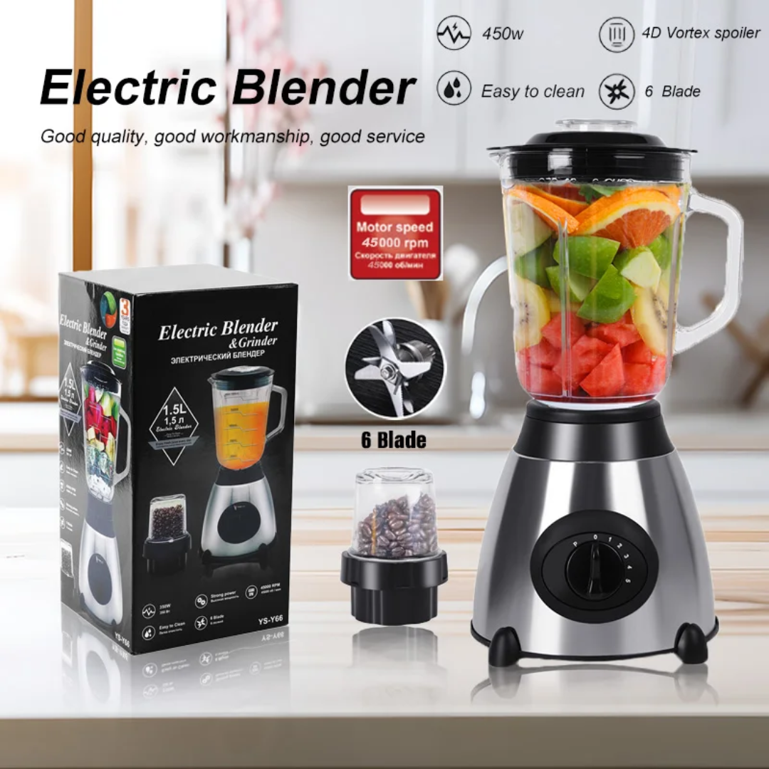 Mixeur Blender Multifonction 2 en 1 – Smoothies, Jus & Moulin à grain