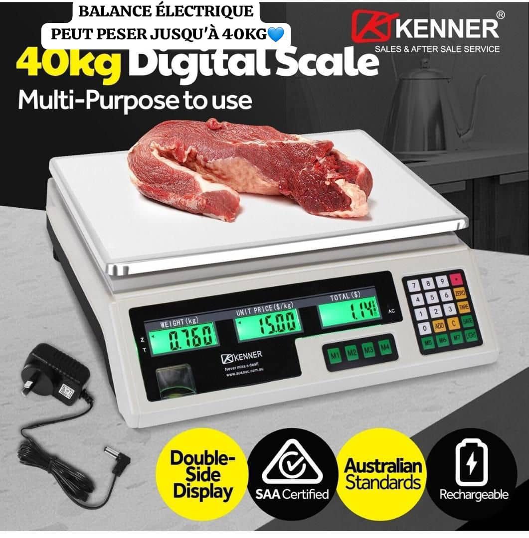 Balance Électronique Professionnelle 40kg – Écran Double Face Rechargeable