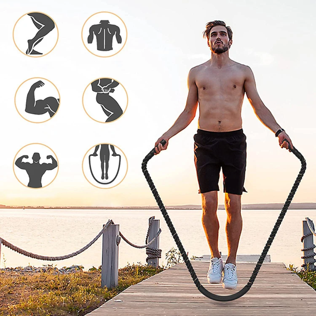 Corde à Sauter Lourde en Nylon – Entraînement Cardio & Renforcement