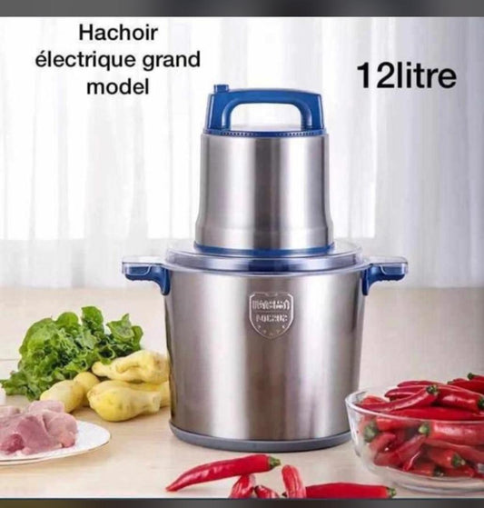 Hachoir Électrique Inox Grand Modèle 12 Litres