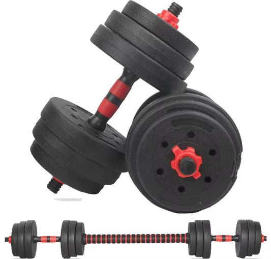 Haltères Ajustables 20kg 2 en 1 avec Barre – Musculation à Domicile