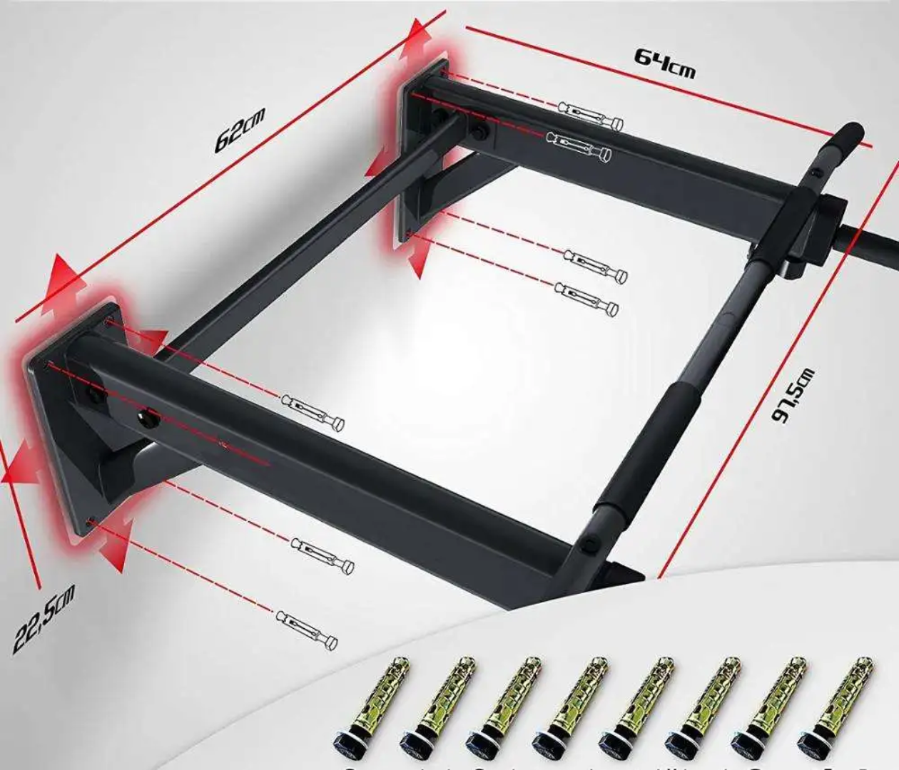Barre de traction murale noire- barre fixe