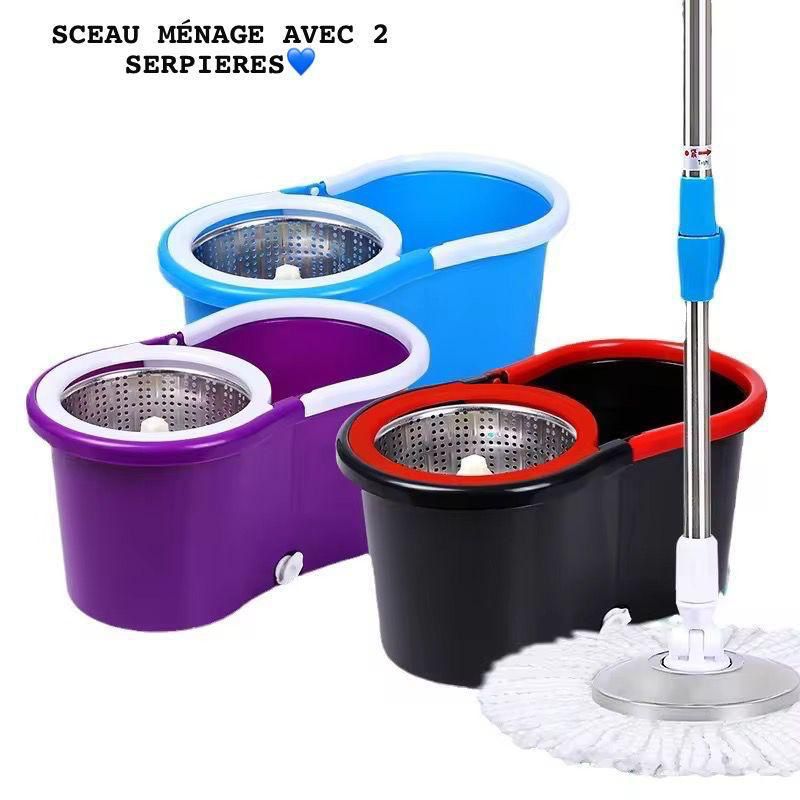 Sceau a ménage serpillière rotatif a 360°