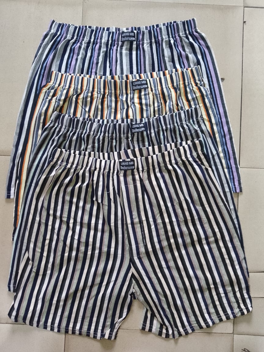 Lot de 12 Boxers Homme à Rayures – Coton Doux et Ultra Confortable