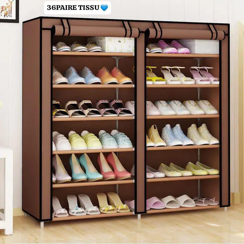 Rangement Chaussures 36 Paires en Tissu – Grande Capacité et Pliable