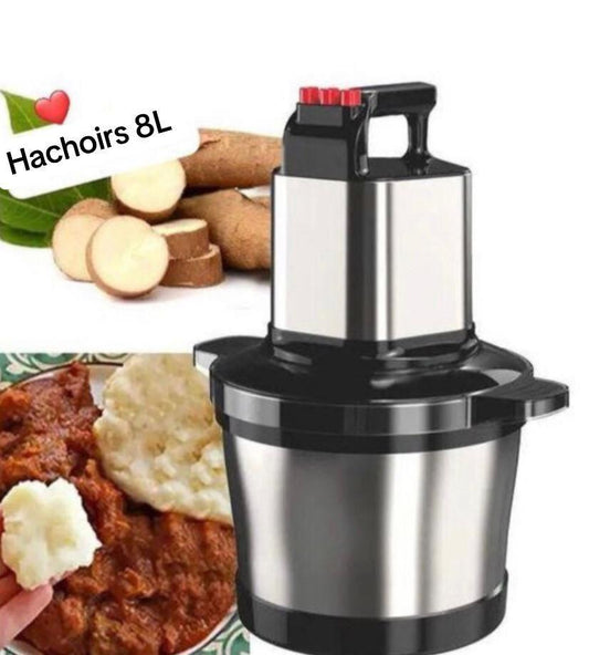 Hachoir Électrique Professionnel 8 Litres – Grande Capacité Acier Inoxydable