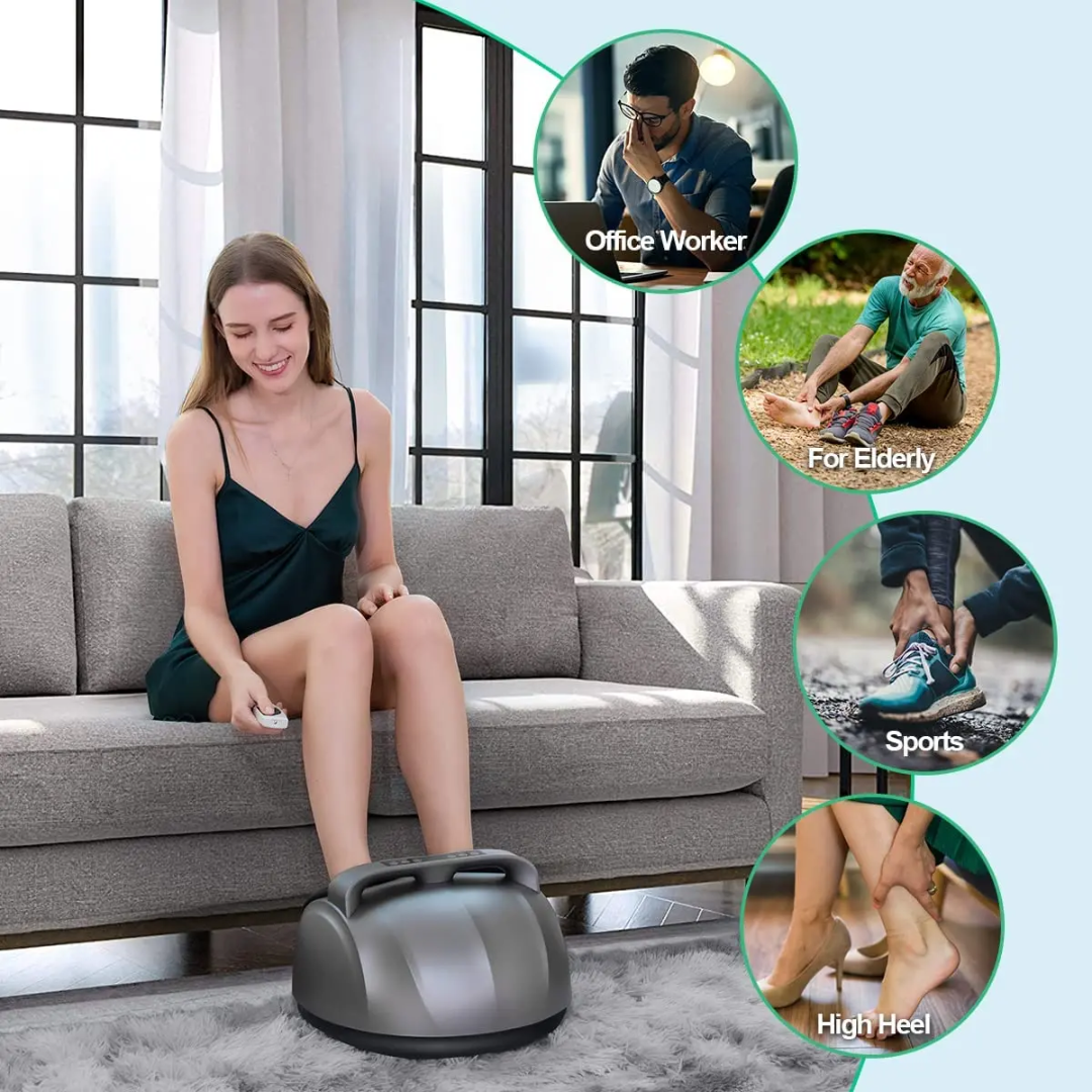 Massageur de Pieds Électrique – Manchons Lavables & Hygiéniques