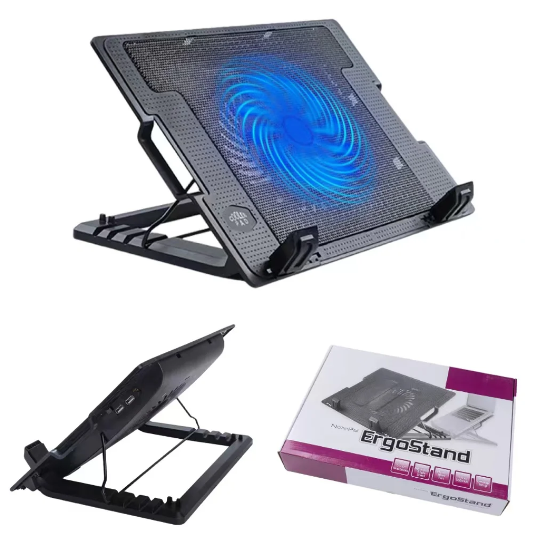 Support Refroidisseur pour Ordinateur Portable – NotePal ErgoStand (Ventilateur Silencieux, 5 Niveaux Réglables, Hub USB)