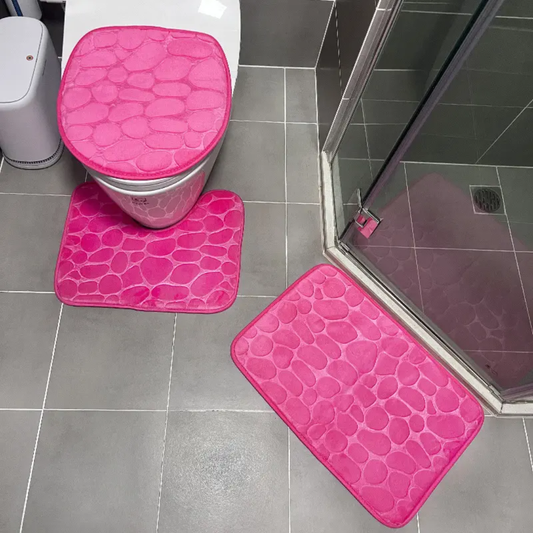 🚽 Ensemble 3 Tapis de Toilette & Salle de Bain – Ultra Doux et Antidérapant