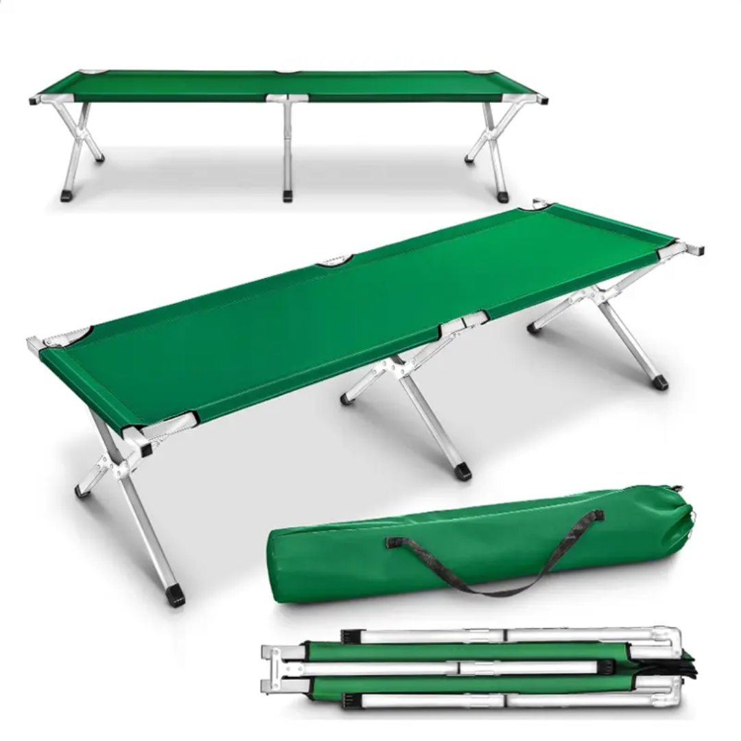 Lit de Camp Pliable avec Sac de Transport – Léger et Résistant