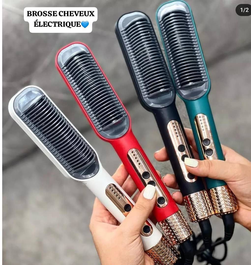 Brosse lisseur cheveux multicolore