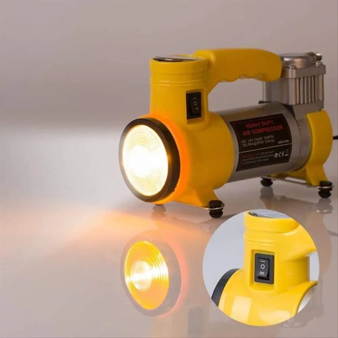 Compresseur d’Air Portable Cyclone 12V – 150 PSI avec Lampe Intégrée