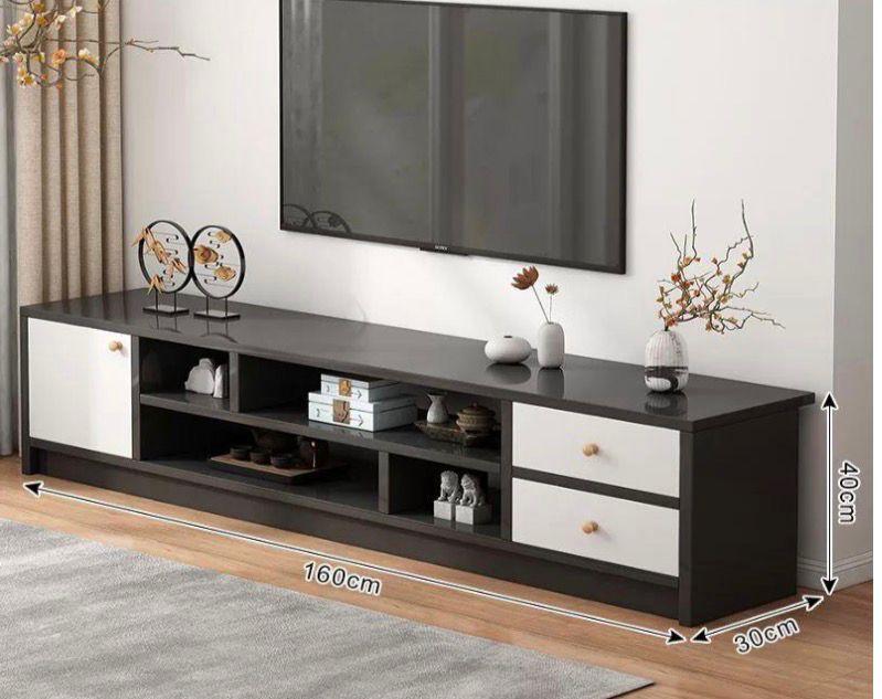 Meuble TV Moderne 160 cm avec Rangements & Tiroirs – Design en Bois