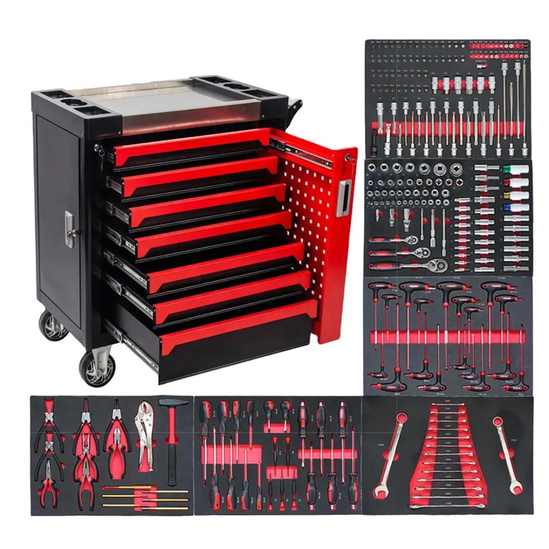 Coffret complet d’outils professionnels 193 pièces – Clés, tournevis, douilles et pinces