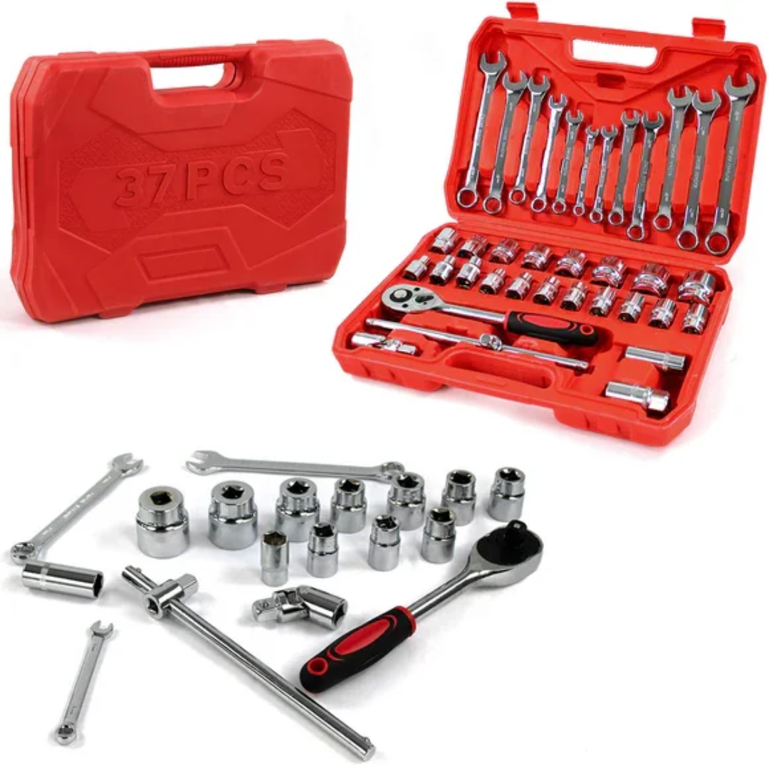 Coffret Complet de Clés Mixtes et Douilles – 37 Pièces