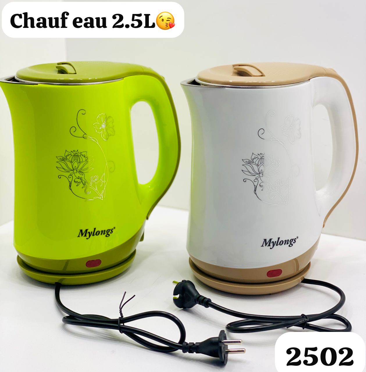 Bouilloire Électrique 2.5L – Mylongs | Chauffe-Eau Rapide et Puissant