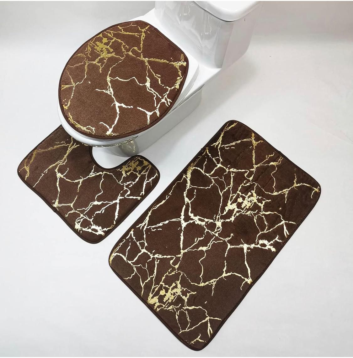 🚽 Ensemble 3 Tapis de Toilette & Salle de Bain – Ultra Doux et Antidérapant