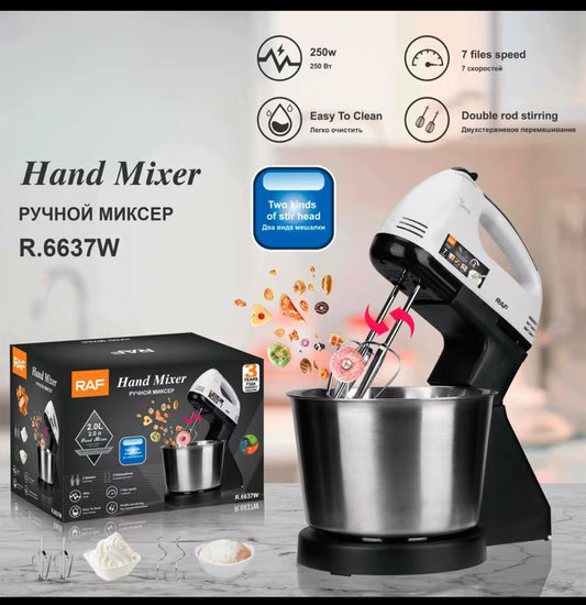 Batteuse Électrique RAF R.6637W avec Bol – 250W, 7 Vitesses