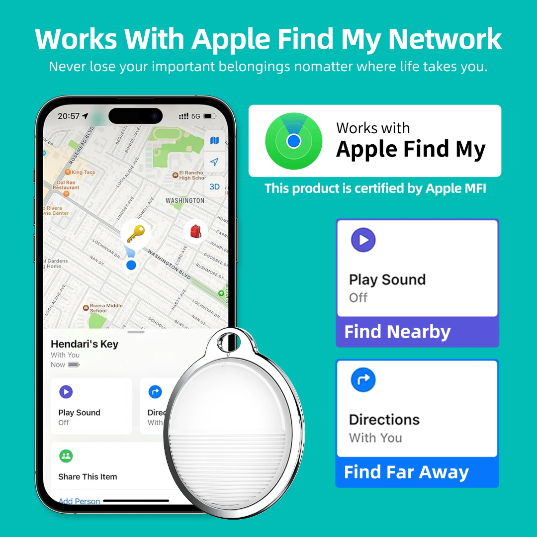 Loshall Tag – Traceur Bluetooth Compatible avec Apple Find My